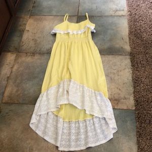 A yellow and white striped Roxy long summer dress